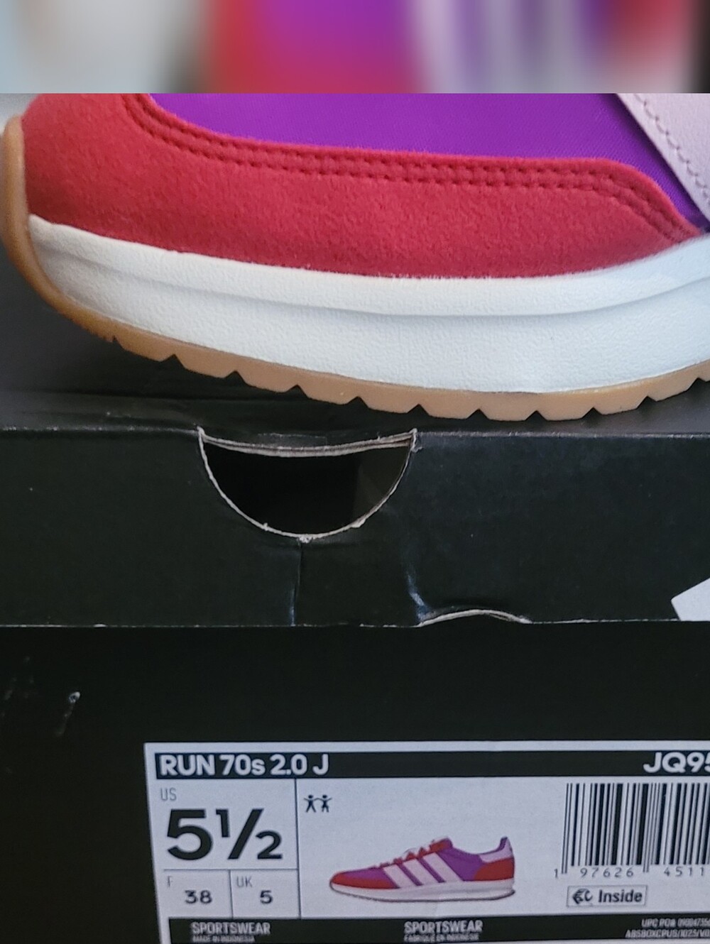 Adidas Run 70s 20J Women's Sneakers - Purple / Red / Pink - Picture 6 of 6